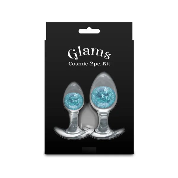 Glams Cosmic 2pc Kit - Blue - Clear/Blue Butt Plugs - Set of 2 Sizes — image 4 of 5