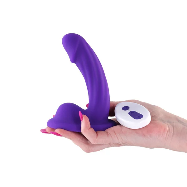 Colours Curve - Vibrating 5'' Dildo - Purple - Purple 12.6 cm USB Rechargeable Vibrating Dildo with Wireless Remote — image 2 of 4