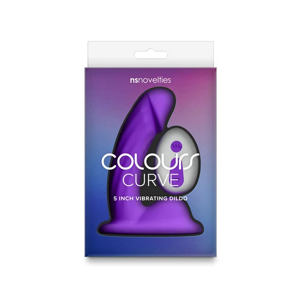 Colours Curve - Vibrating 5'' Dildo - Purple - Purple 12.6 cm USB Rechargeable Vibrating Dildo with Wireless Remote — image 3 of 4