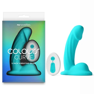 colours curve vibrating 5 dildo teal teal 126 cm usb rechargeable vibrating dildo with wireless remote