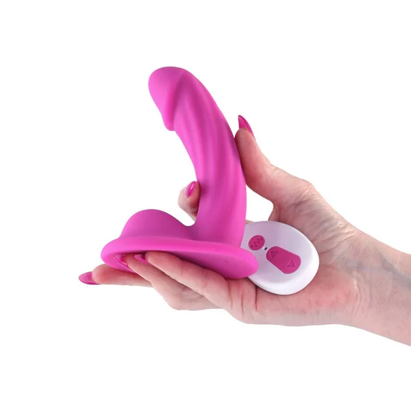 Colours Curve - Vibrating 5'' Dildo - Pink - Pink 12.6 cm USB Rechargeable Vibrating Dildo with Wireless Remote — image 2 of 4