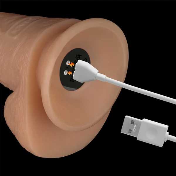 8 Inch Power Basics - Flesh 20 cm USB Rechargeable Vibrating Dong — image 9 of 9