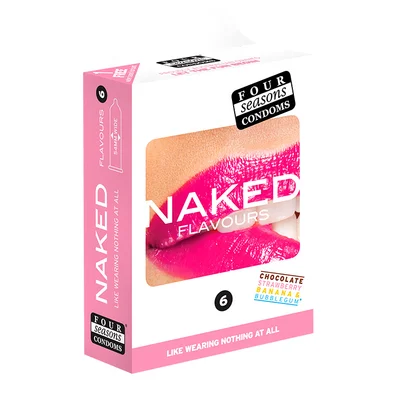 four seasons naked flavours 6 pack flavoured latex condoms