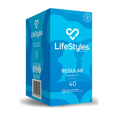 lifestyles regular 40 pack comfort latex condoms