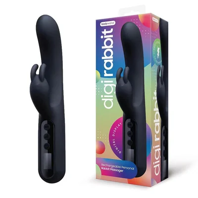 bodywayd digi rabbit black 23 cm usb rechargeable rabbit vibrator