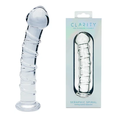 clarity seraphic spiral clear 16 cm glass dildo