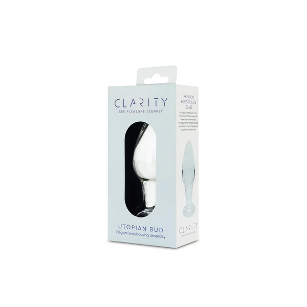 Clarity - Utopian Bud - Clear 8.9 cm Glass Butt Plug — image 4 of 6