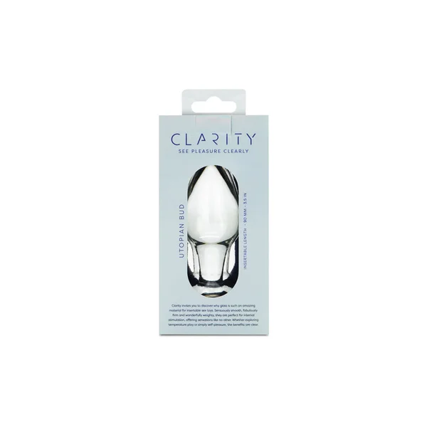 Clarity - Utopian Bud - Clear 8.9 cm Glass Butt Plug — image 6 of 6