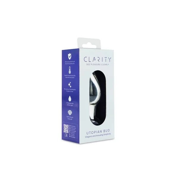 Clarity - Utopian Bud - Clear 8.9 cm Glass Butt Plug — image 5 of 6