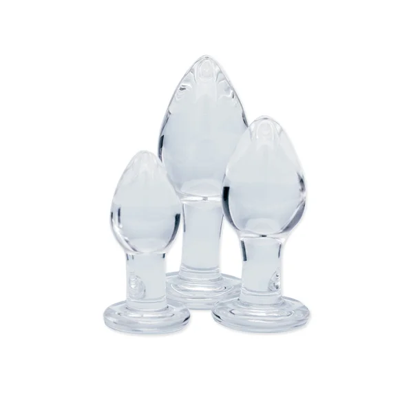 Clarity - Utopian Trinity - Clear Glass Butt Plugs - Set of 3 Sizes — image 2 of 5