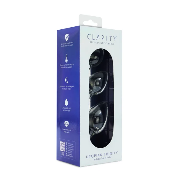 Clarity - Utopian Trinity - Clear Glass Butt Plugs - Set of 3 Sizes — image 5 of 5