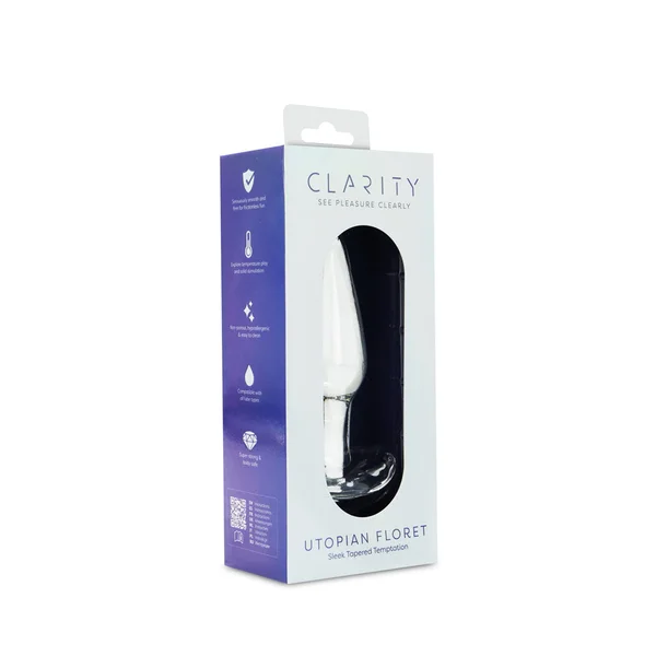Clarity - Utopian Floret - Clear 11 cm Glass Butt Plug — image 5 of 6