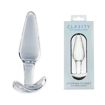clarity utopian floret clear 11 cm glass butt plug