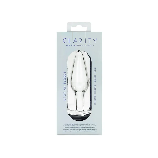 Clarity - Utopian Floret - Clear 11 cm Glass Butt Plug — image 6 of 6