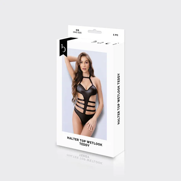 BACI WL Halter Top Wetlook Teddy - Black - One Size — image 3 of 3