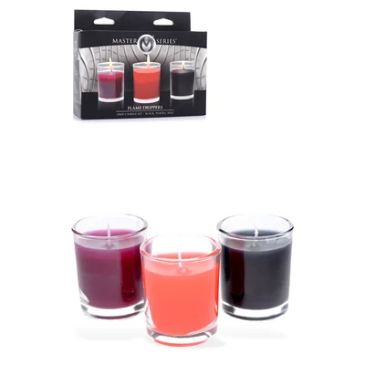 master series flame drippers 3 piece bdsm drip candle set