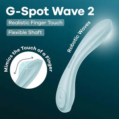 satisfyer g spot wave 2 ice blue ice blue 236 cm usb rechargeable flicking tip vibrator