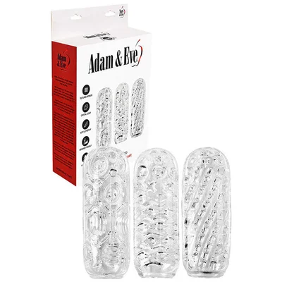 adam eve adams crystal trio clear strokers 3 pack