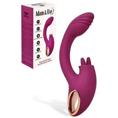 adam eve rose gold clit tickler red 22 cm usb rechargeable rabbit vibrator