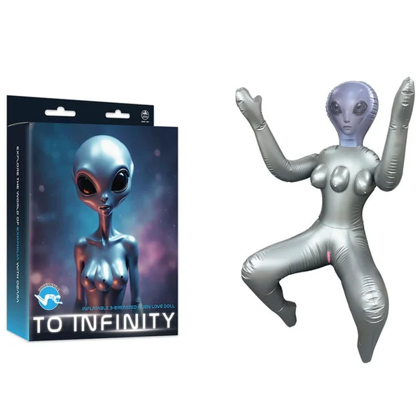 To Infinity - Silver Inflatable Squatting Alien Love Doll — image 2 of 2