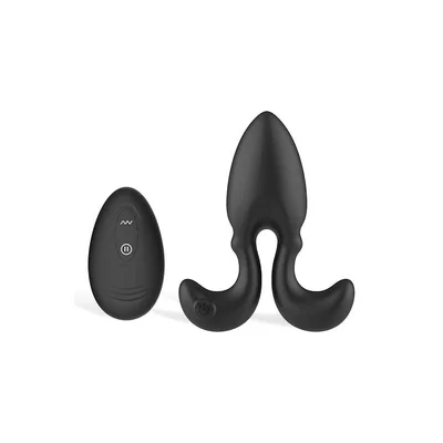 adam eve omega vibrating plug black 10 cm usb rechargeable vibrating butt plug with remote