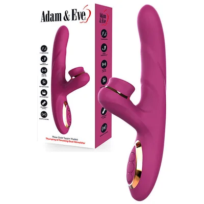 adam eve rose gold tappin rabbit purple 225 cm usb rechargeable tapping thrusting rabbit vibrator