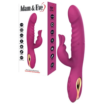 adam eve rose gold g spot rabbit purple 225 cm usb rechargeable rabbit vibrator with flicking tip