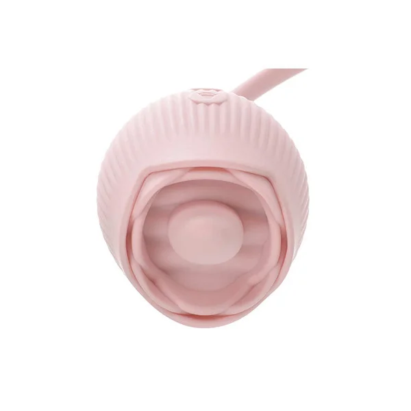 Adam & Eve THRUST & TICKLE Rose Vibrator - Pink USB Rechargeable Flickering Rose Stimulator with Thrusting Bullet — image 4 of 4