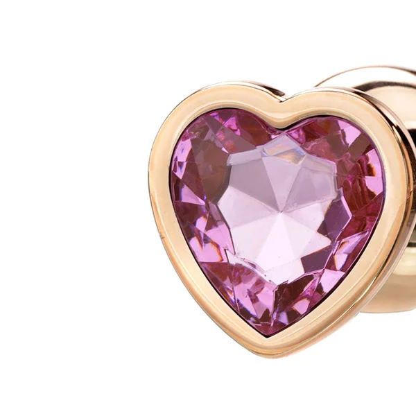 Adam & Eve ROSE GOLD HEART GEM ANAL TRAINING SET - Rose Gold Metal Anal Plugs with Pink Gem Bases - Set of 3 Sizes — image 5 of 6