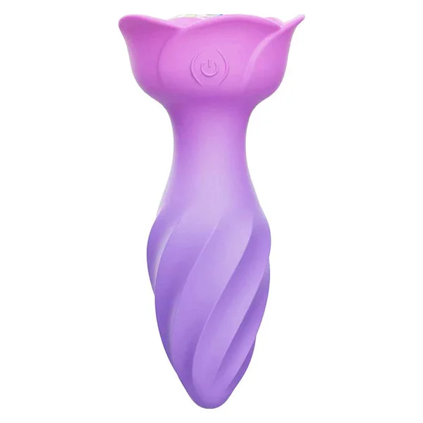 Adam & Eve ROTATING ROSE PLUG - Pink 12 cm USB Rechargeable Rotating & Vibrating Butt Plug with Gem Base — image 2 of 4