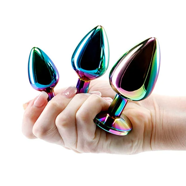 Adam & Eve RAINBOW HEART GEM ANAL TRAINING SET - Multicoloured Metal Anal Plugs with Gem Bases - Set of 3 Sizes — image 5 of 5