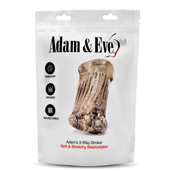 Adam & Eve Adam's 3-Way Stroker - Clear Triple Hole Stroker — image 5 of 5