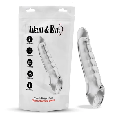 adam eve ridged rider clear 229 cm penis extension sleeve