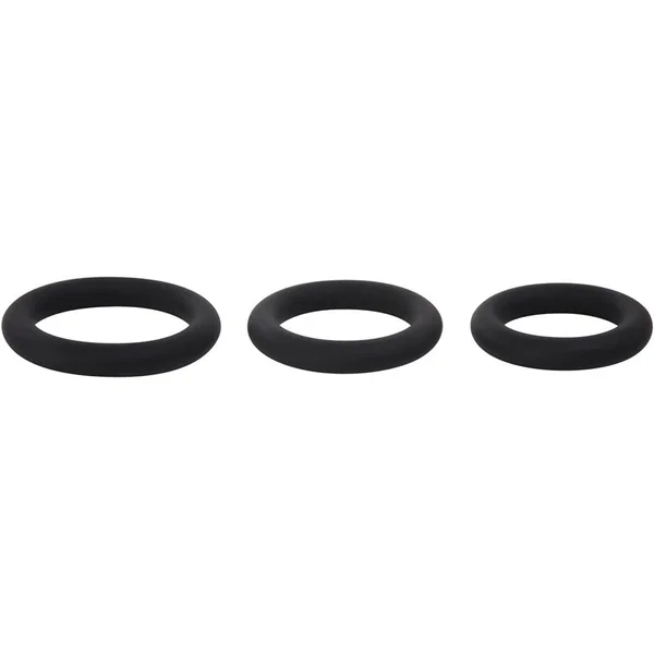 Adam & Eve Silicone Penis Ring Set - Black Cock Rings - Set of 3 Sizes — image 4 of 6