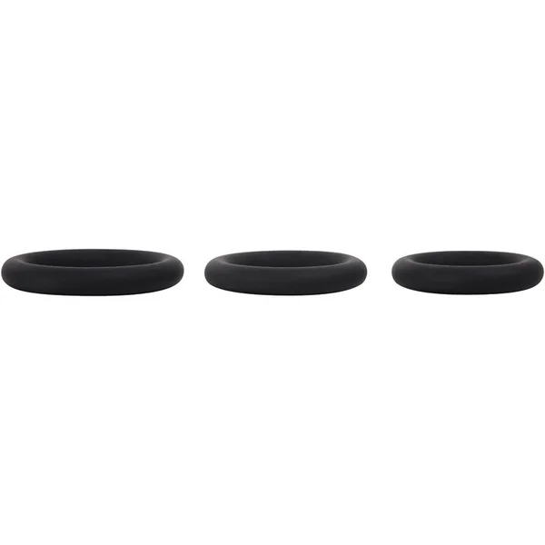 Adam & Eve Silicone Penis Ring Set - Black Cock Rings - Set of 3 Sizes — image 5 of 6