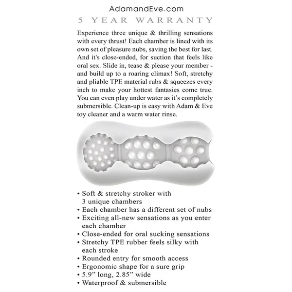 Adam & Eve Triple Chamber Ball Drainer - Clear Masturbator Sleeve — image 3 of 7