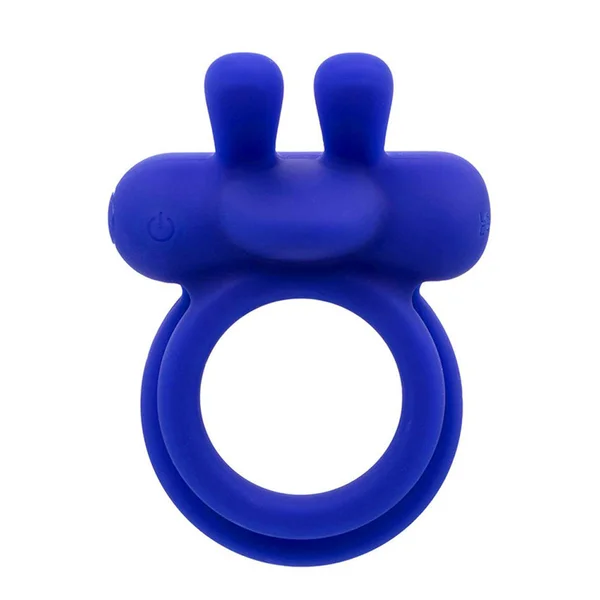 Adam & Eve ROCKIN RABBIT 2.0 - Blue USB Rechargeable Vibrating Cock Ring with Wireless Remote — image 2 of 3