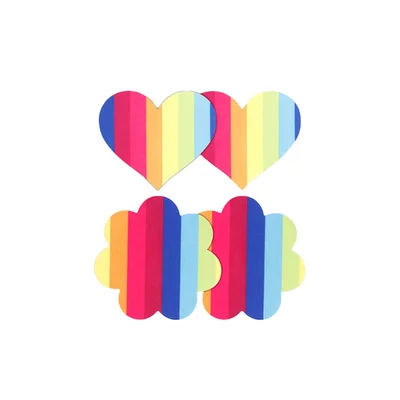 nsnovelties pretty pasties pride heart flower rainbow nipple pasties 2 pair