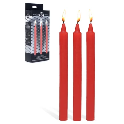 master series fire sticks 7 red fetish drip candles set