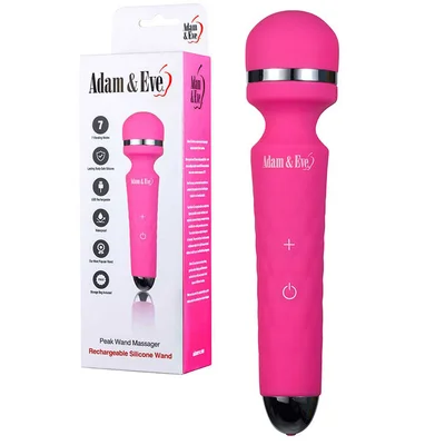 adam eve peak wand massager pink 191 cm usb rechargeable massager wand