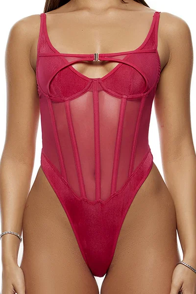 Forplay Layers To This Mesh & Knit Teddy — image 4 of 4