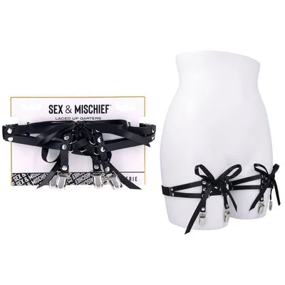 sex mischief laced up garters black garters