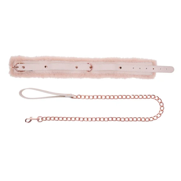 Sex & Mischief Peaches n CreaMe Fur Collar & Leash - Peach Restraint — image 6 of 9