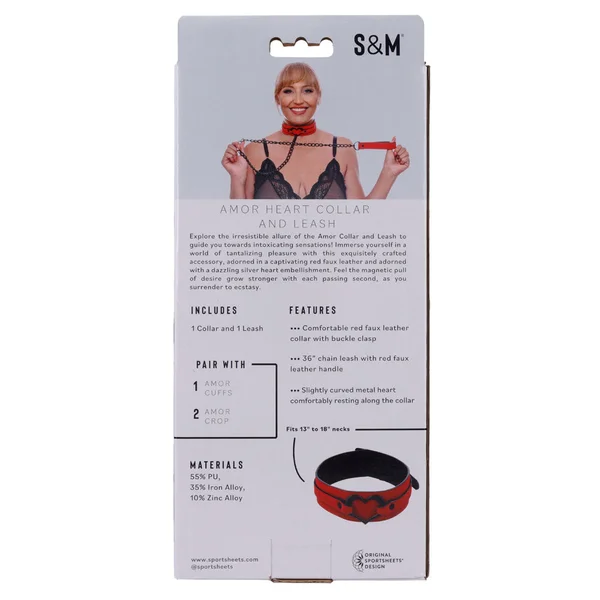 Sex & Mischief Amor Collar and Leash - Red Restraint — image 9 of 9