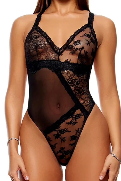 Forplay Patch Of Petals Mesh & Lace Teddy — image 4 of 5