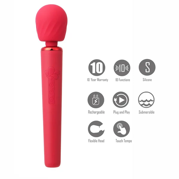 Maia NALA - Red - Red 30 cm USB Rechargeable Massage Wand — image 2 of 8