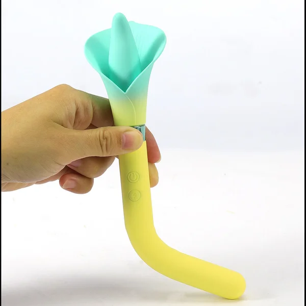 Maia VALA - Yellow - Yellow/Green 22.2 cm USB Rechargeable Flower Vibrator — image 2 of 6