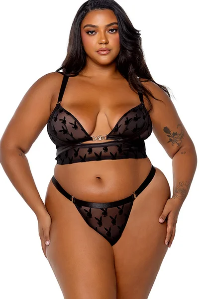 Playboy Lingerie Bunny Charm 2 Piece Bralette & Thong Set — image 3 of 6