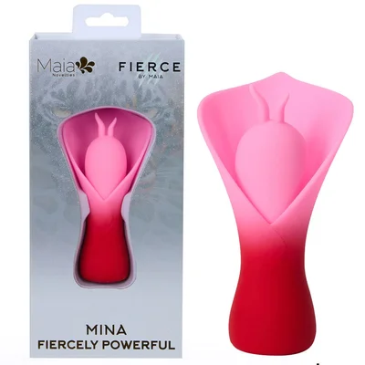 maia mina red redpink usb rechargeable fluttering flower stimulator