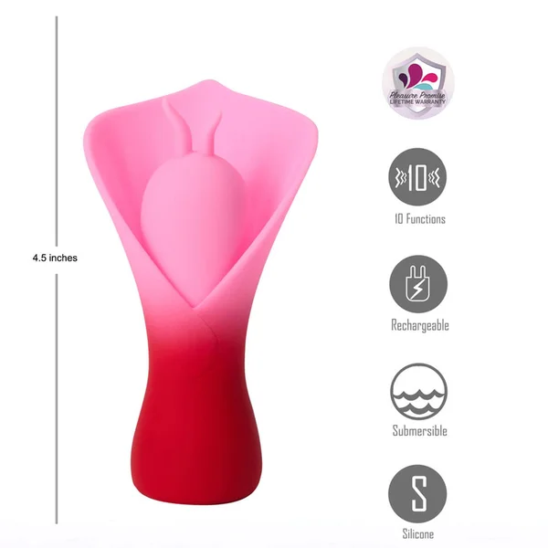 Maia MINA - Red - Red/Pink USB Rechargeable Fluttering Flower Stimulator — image 4 of 5